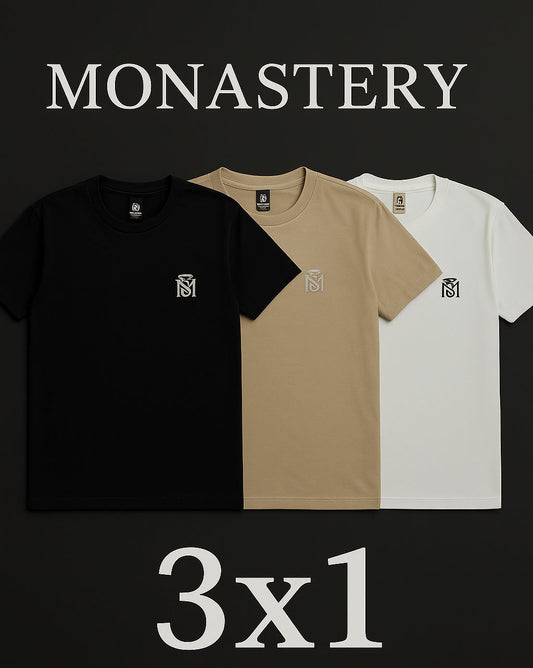 CAMISETAS MONASTERY COMBO X 3 PREMIUM